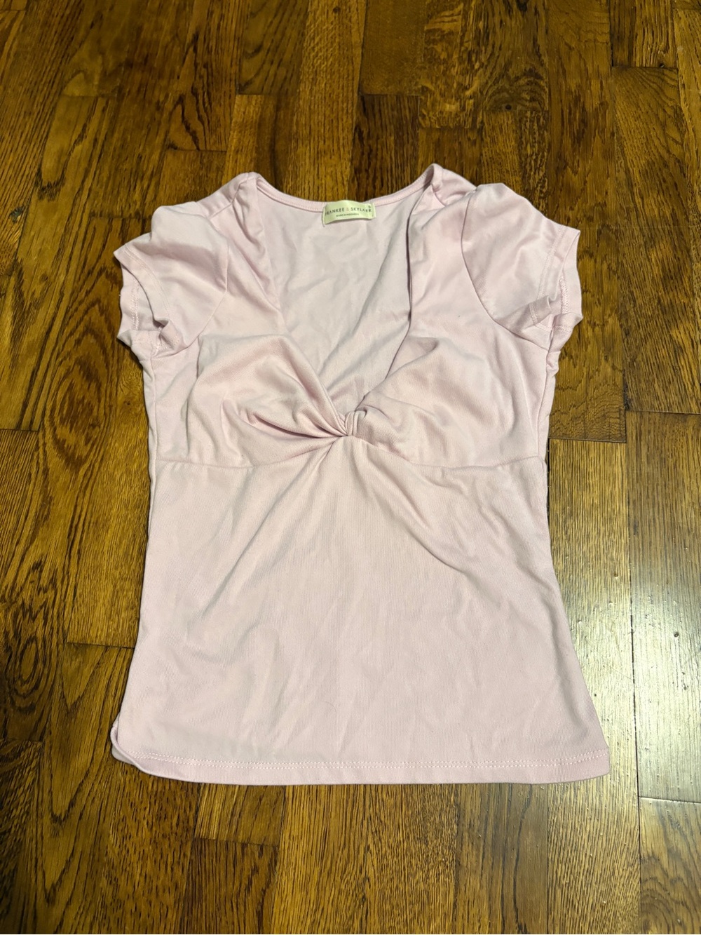 Frankee & Skylarr Pink Twist-Front Women's Top